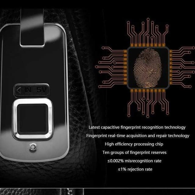 حقيبة اليد بالبصمة Anti-Theft Mens Wallet Fingerprint Recognition
