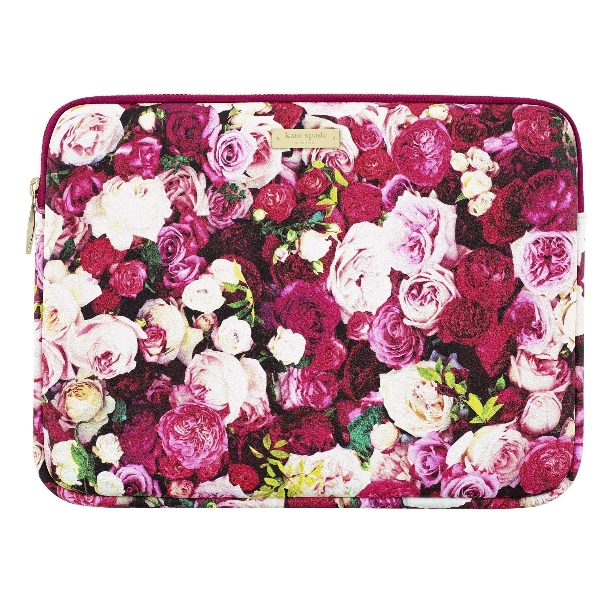 حقيبة للابتوب قياس 13 بوصة بنقشات ورود  KATE SPADE Printed Laptop Sleeve  for Macbook