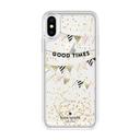 كفر حماية آيفون KATE SPADE NEW YORK Liquid Glitter Case - Good Times Gold For iPhone XS/X - SW1hZ2U6MzIwNzQ=