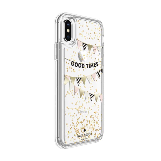 kate spade new york iphone xs x liquid glitter case good times gold