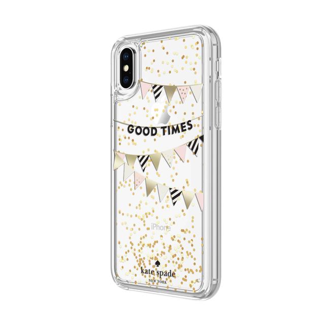 kate spade new york iphone xs x liquid glitter case good times gold