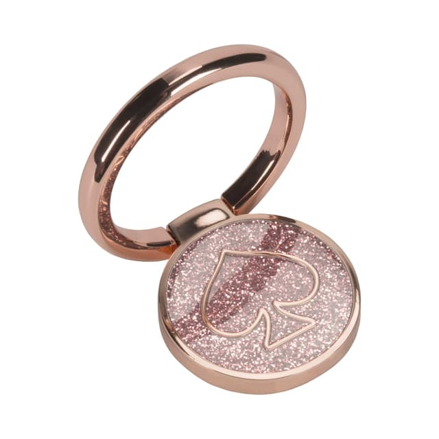 kate spade new york iphone xs x gift set ring stand protective hardshell case scallop rose gold glitter clear