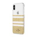 kate spade new york iphone xs max charlotte stripe gold glitter clear - SW1hZ2U6MzIwOTA=