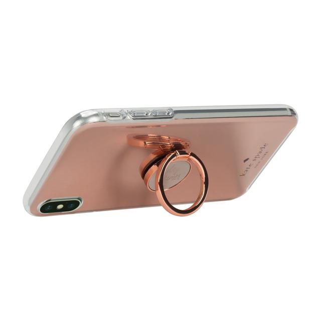 kate spade new york iphone xs max gift set ring stand protective hardshell case scallop rose gold glitter clear - SW1hZ2U6MzIwOTg=