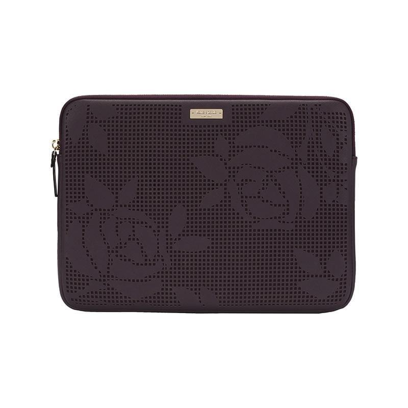 حقيبة للابتوب  قياس 13 بوصة بنقشات ورود KATE SPADE NEW YORK Perforated Sleeve for 13 Laptop Mahogany