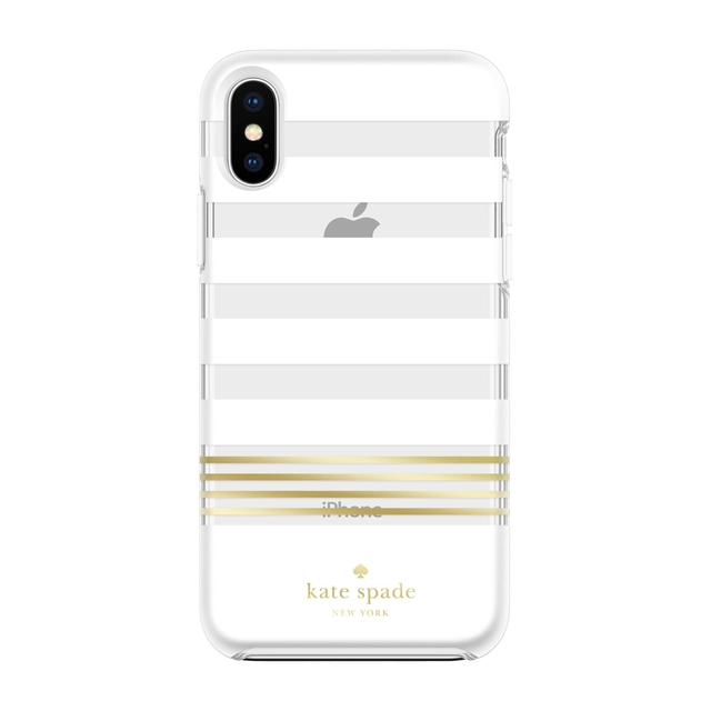 kate spade ny iphone x protective hardshell case stripe 2 white gold - SW1hZ2U6MzUwMjM=