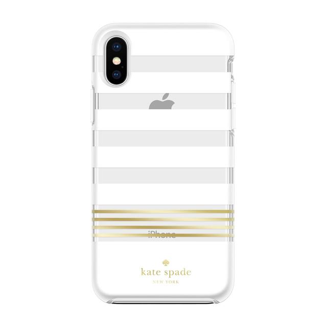 كفر سيلكون لهاتف iPhone XS/X أبيض NEW YORK Protective Hardshell Case - KATE SPADE - SW1hZ2U6MzUwMjM=