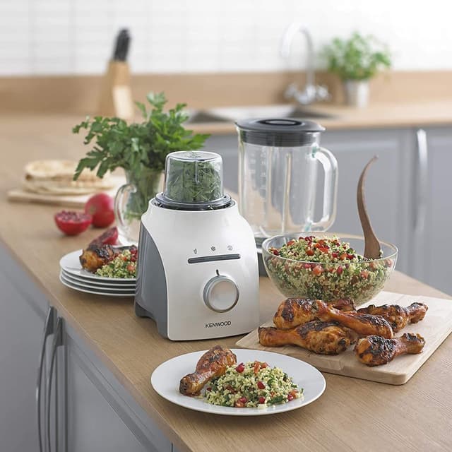 خلاط kenwood مع مطحنة ، ابيض – 800 واط كفاءة عالية -  - BLP605WH