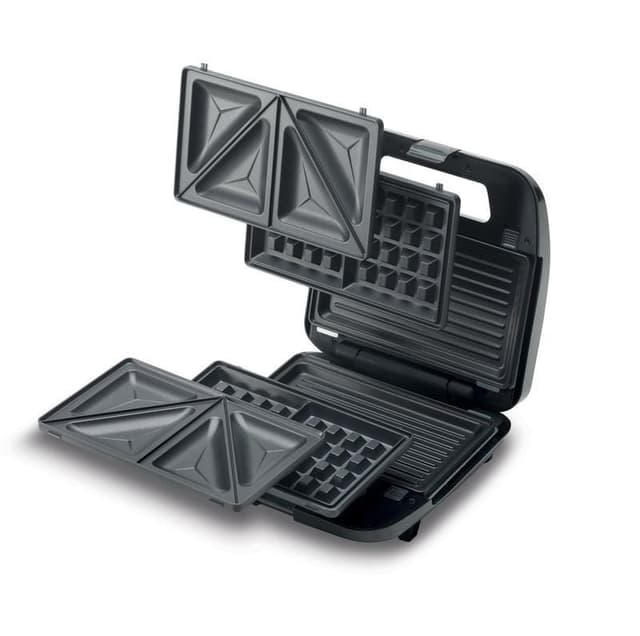 الة وافل وصانعة السندوتشات وشواية مع قفل أمان 750 واط كينوود Kenwood 750 W Waffle Machine Sandwich Maker And Grill