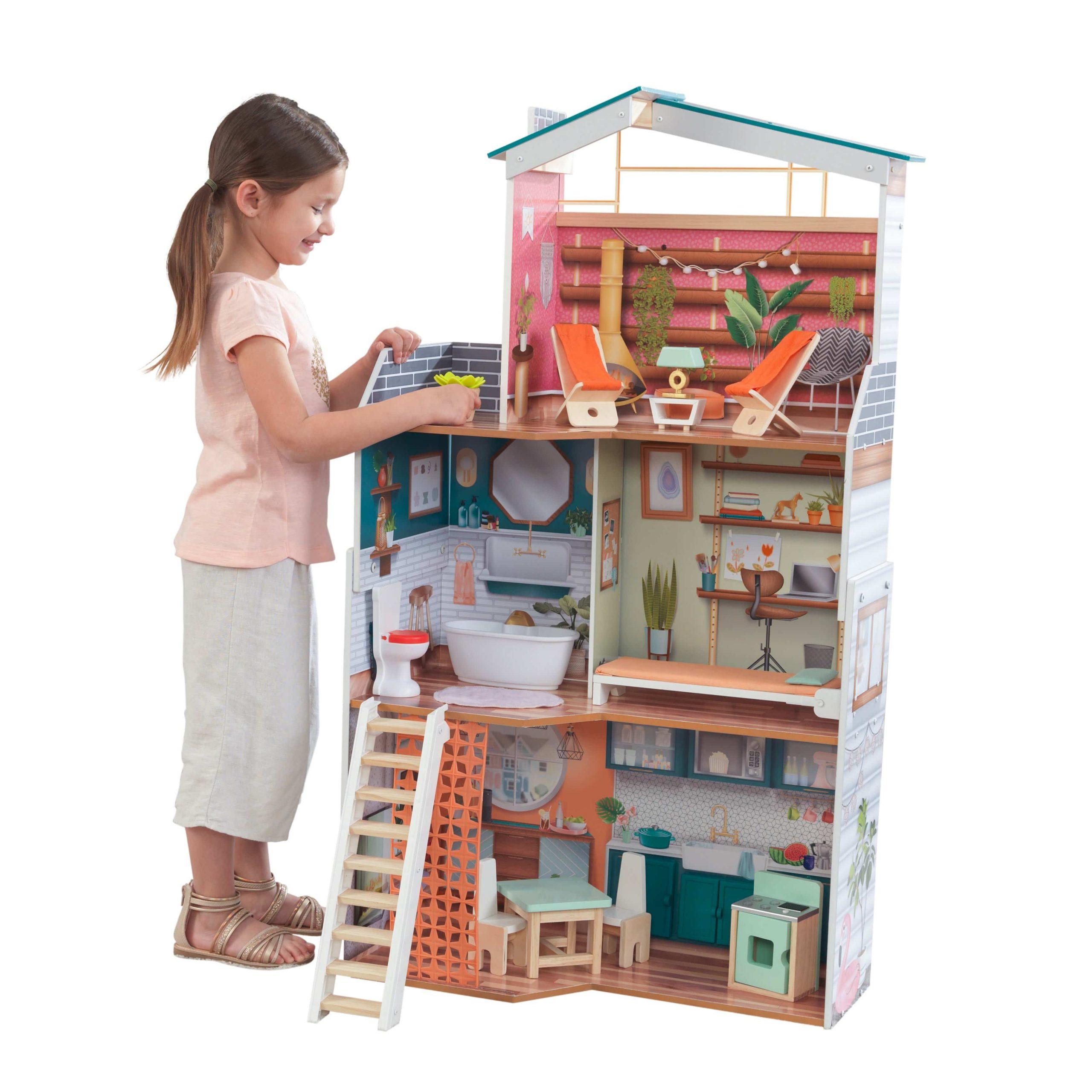 لعبة بيت الدمى KidKraft - Marlow Dollhouse with EZ Kraft™ Assembly