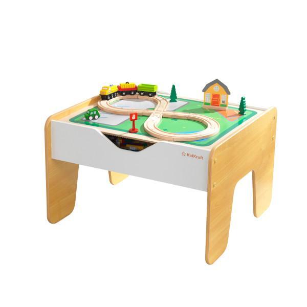 طاولة لعب مزدوجة KidKraft - 2-in-1 Activity Table with Board - Gray & Natural - رمادي