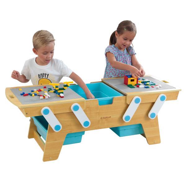 طاولة لعب قابلة للفتح KidKraft - Building Bricks Play N Store Table