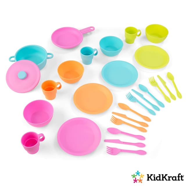 مجموعة إكسسوارات المطبخ KidKraft - 27-Piece Bright Cookware Set - 338266