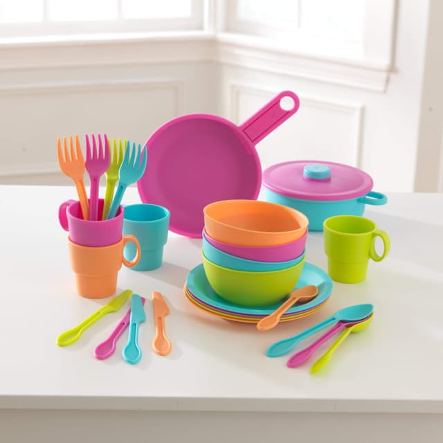 مجموعة إكسسوارات المطبخ KidKraft - 27-Piece Bright Cookware Set - 69720