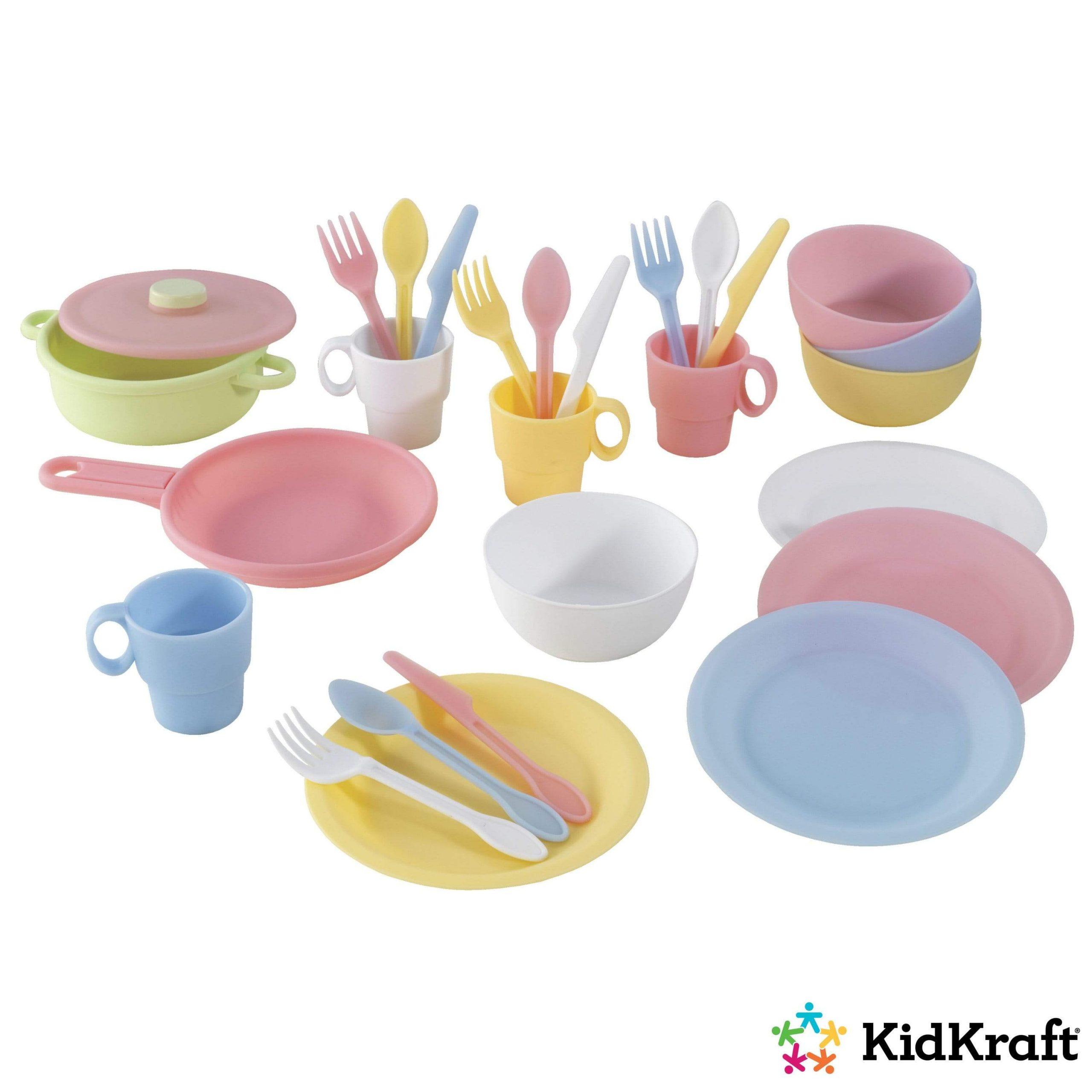 مجموعة أدوات تحضير الطعام KidKraft - 27-Piece Pastel Cookware Playset