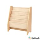 منظم العاب للاطفال خشبي مع جيوب قماش كيد كرافت KidKraft With Fabric Pockets Wooden Sling Bookshelf Natural - 338297