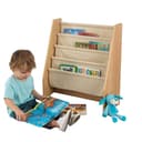 منظم العاب للاطفال خشبي مع جيوب قماش كيد كرافت KidKraft With Fabric Pockets Wooden Sling Bookshelf Natural - 69817