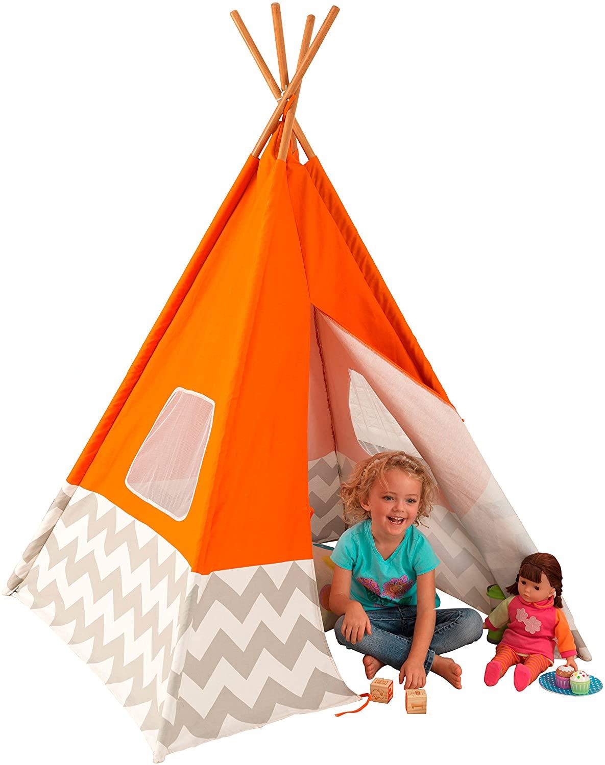 لعبة خيمة الأطفالKidKraft - Deluxe Play Teepee  - برتقالي