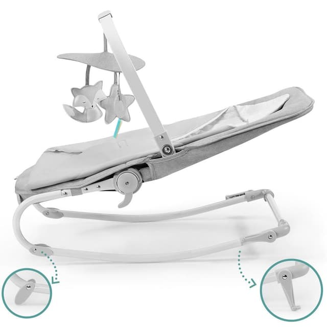 كرسي استرخاء اطفال 3 اوضاع اهتزاز رمادي كيندر كرافت kinderkraft Grey 3 Vibration Modes Reclining Chair Felio Stone