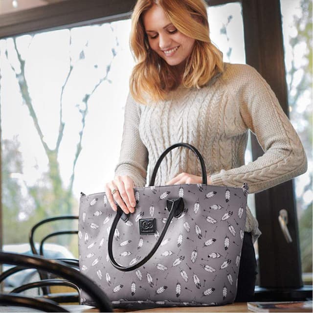 kinderkraft bag mommy bag grey