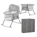سرير مواليد هزاز متنقل رمادي كيندر كرافت Kinderkraft Grey Mobile Baby Cot/cradle LOVI