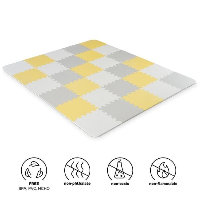 kinderkraft foam mat puzzles luno yellow