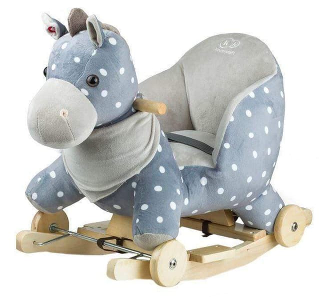 حصان هزاز للاطفال مع صوت رمادي كندر كرافت Kinderkraft Grey With Sound Rocking Horse