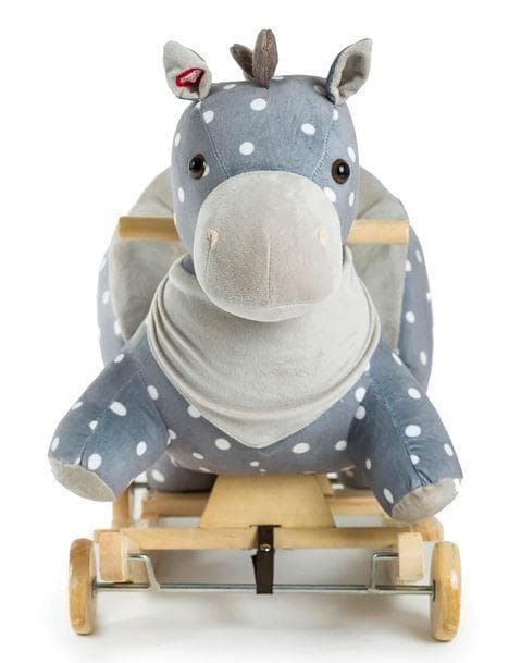 حصان هزاز للاطفال مع صوت رمادي كندر كرافت Kinderkraft Grey With Sound Rocking Horse