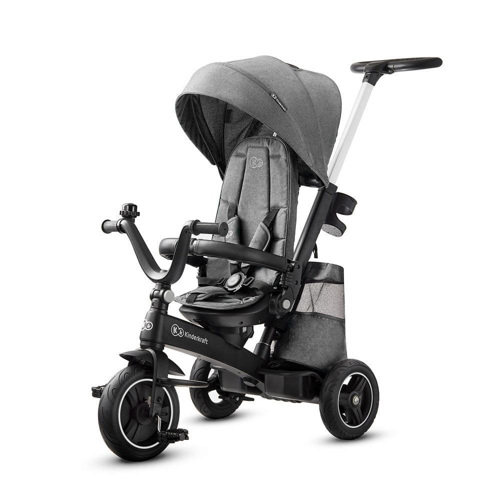 kinderkraft tricycle easytwist platinum grey