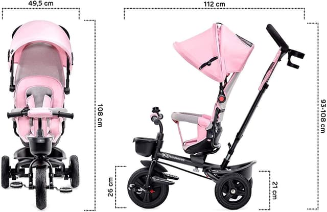kinderkraft tricycle aveo pink