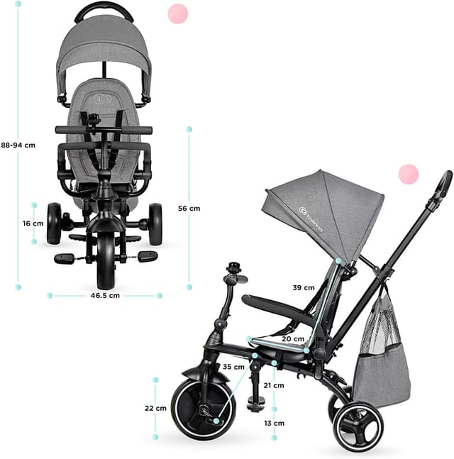 kinderkraft tricycle jazz grey