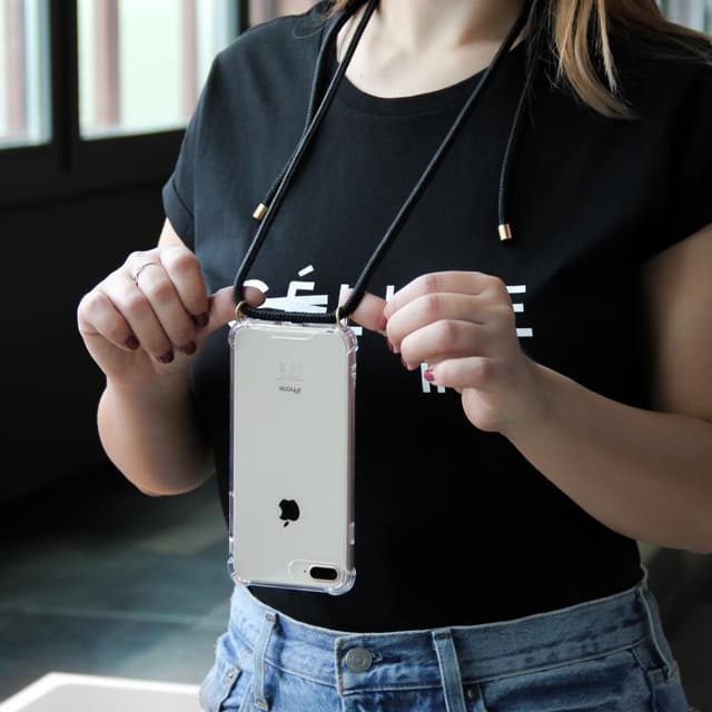 lookabe necklace clear case black cord iphone 11 pro
