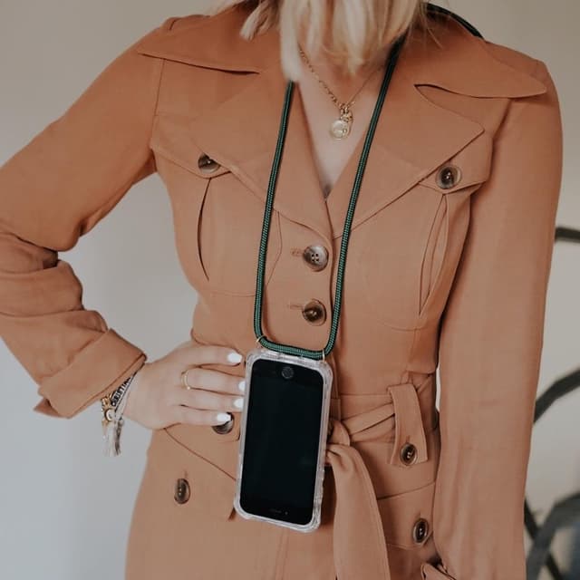 lookabe necklace clear case green cord iphone 11 pro max