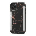 كفر موبايل مع إضاءة أمامية وخلفية Lumee - Duo Case for iPhone 11 Pro - رخامي أسود ذهبي / وردي