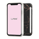 كفر موبايل مع إضاءة أمامية وخلفية Lumee - Duo Case for iPhone 11 Pro - رخامي أسود ذهبي / وردي