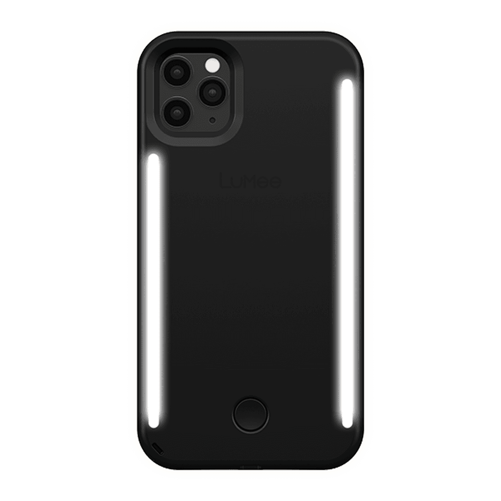 كفر موبايل مع إضاءة أمامية وخلفية Lumee - Duo Case for iPhone 11 Pro Max - أسود