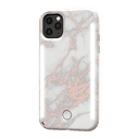 كفر موبايل مع إضاءة أمامية وخلفية Lumee - Duo Case for iPhone 11 Pro Max - رخامي أبيض ذهبي / وردي - SW1hZ2U6NTczNjc=