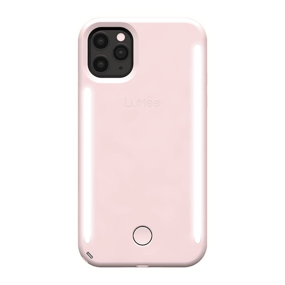 كفر موبايل مع إضاءة أمامية وخلفية Lumee - Duo Case for iPhone 11 Pro Max - زهري