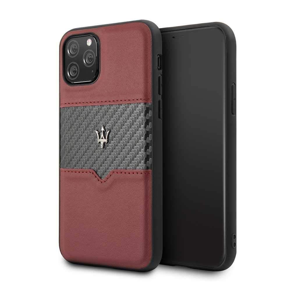 maserati new genuine leather hardcase v2 for iphone 11 pro max burgundy