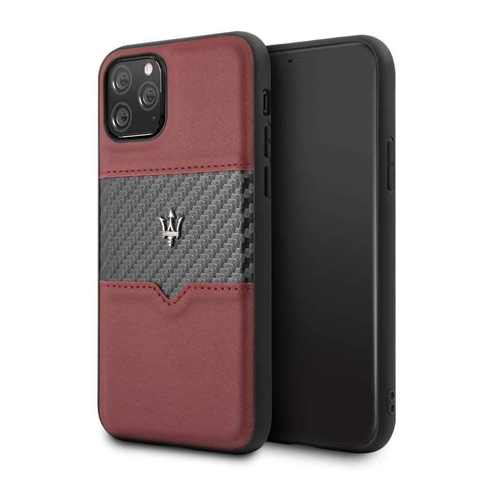 maserati new genuine leather hardcase v2 for iphone 11 pro burgundy