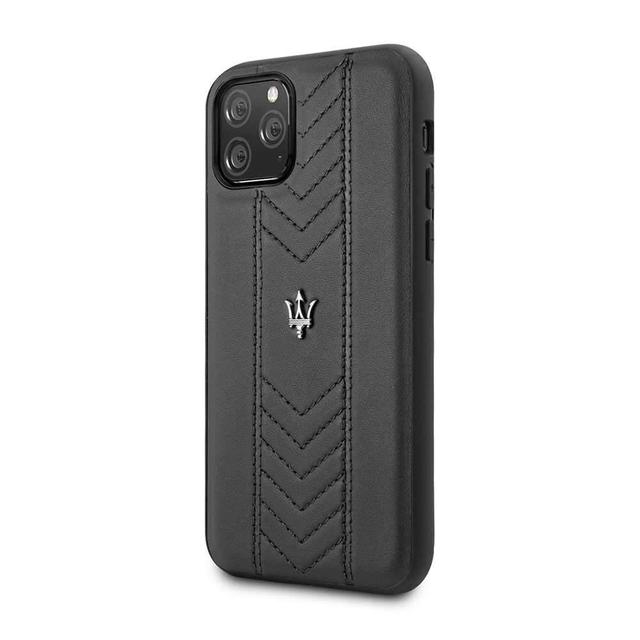maserati genuine leather quilted pattern hard case for iphone 11 pro max black