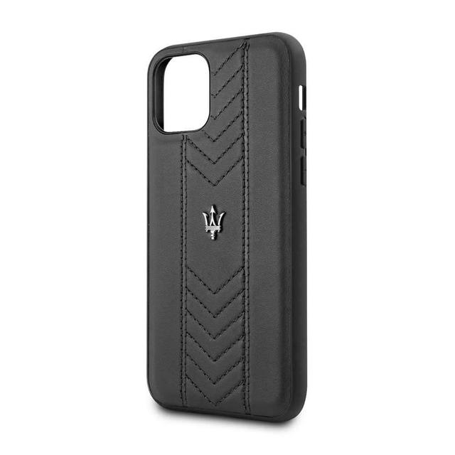 maserati genuine leather quilted pattern hard case for iphone 11 pro max black