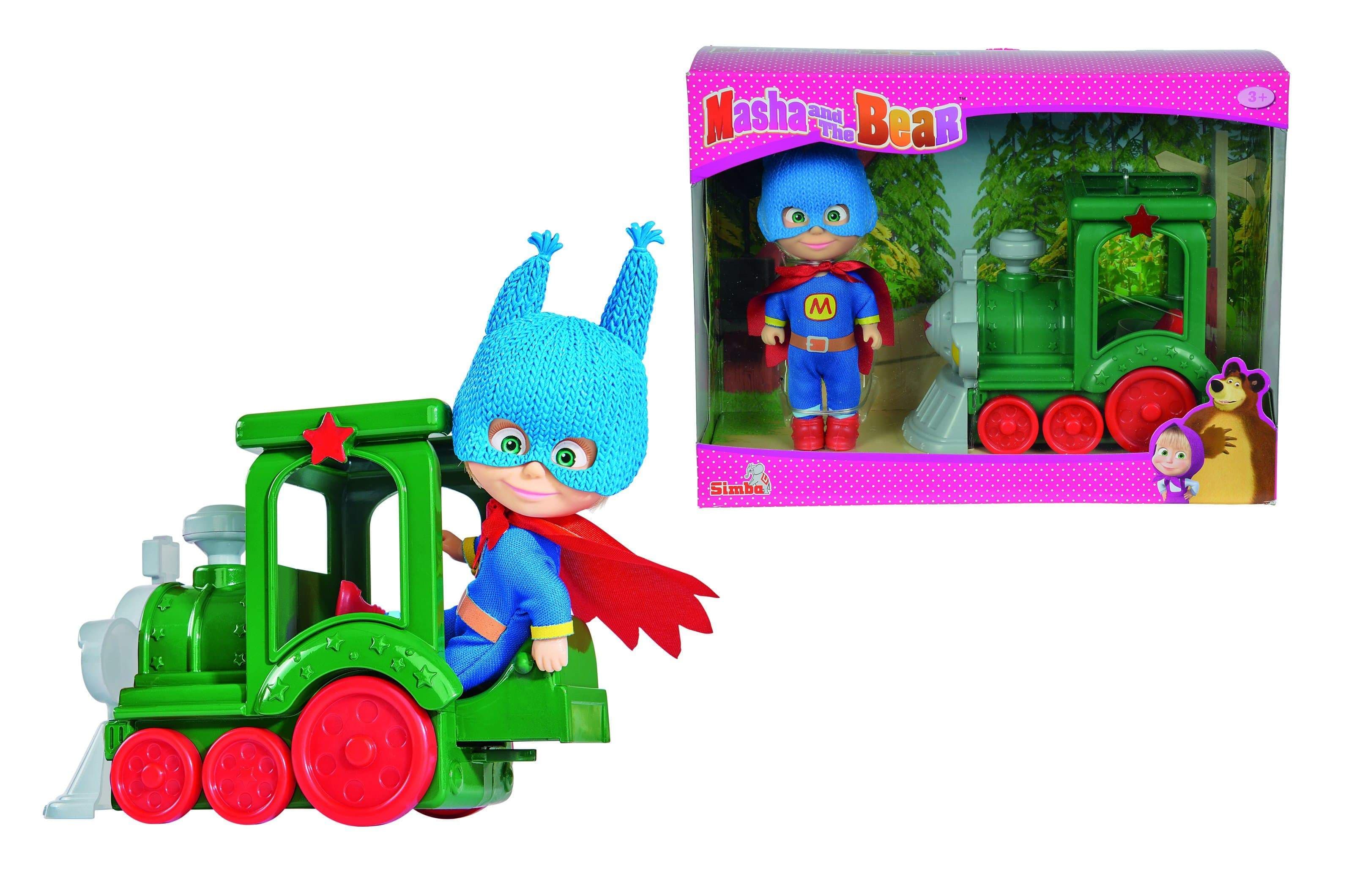 MASHA &amp; THE BEAR masha superhero with train