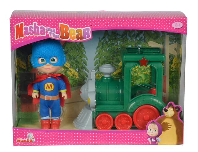 MASHA &amp; THE BEAR masha superhero with train - 65181