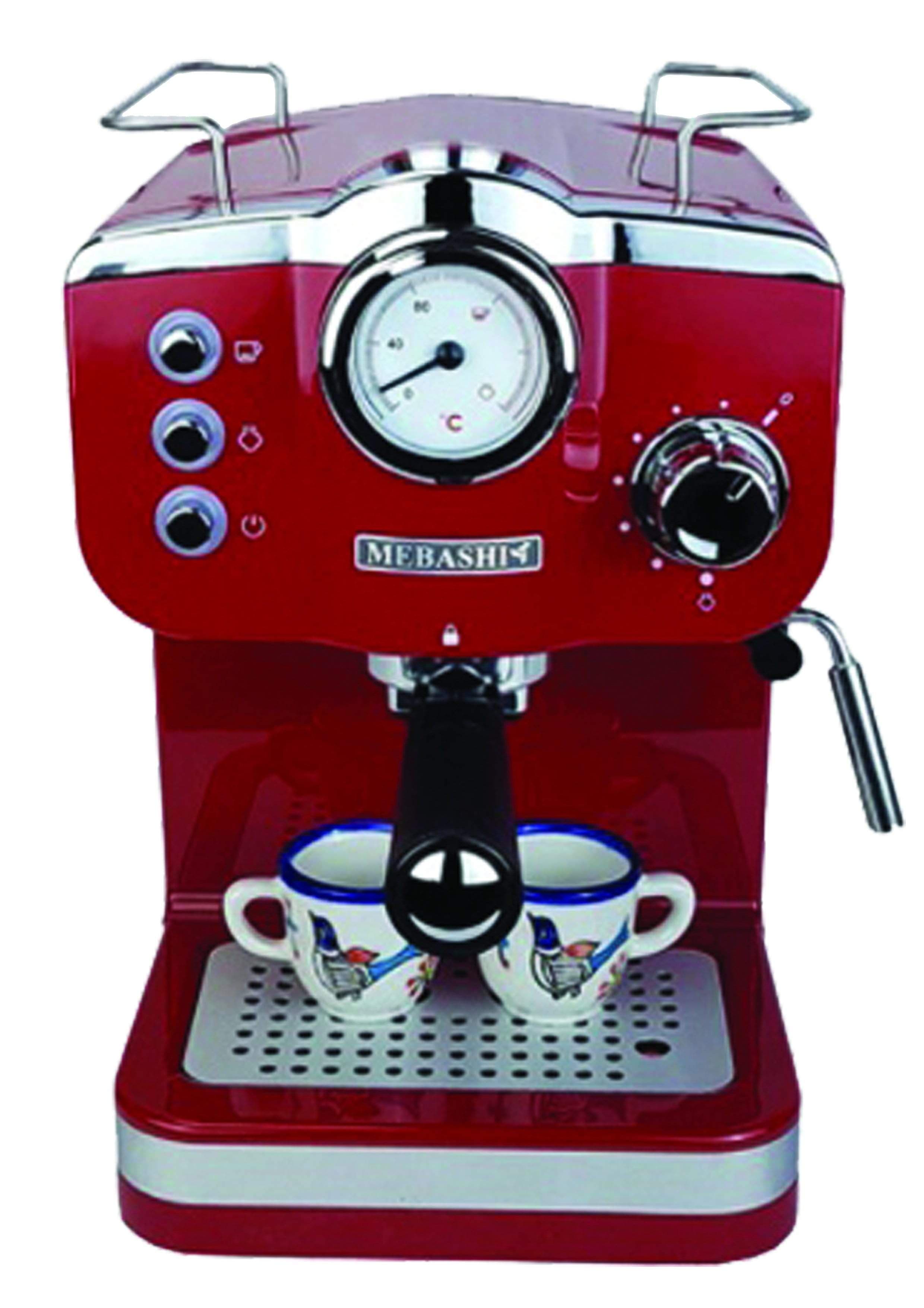 mebashi espresso coffee machine me ecm2015 red