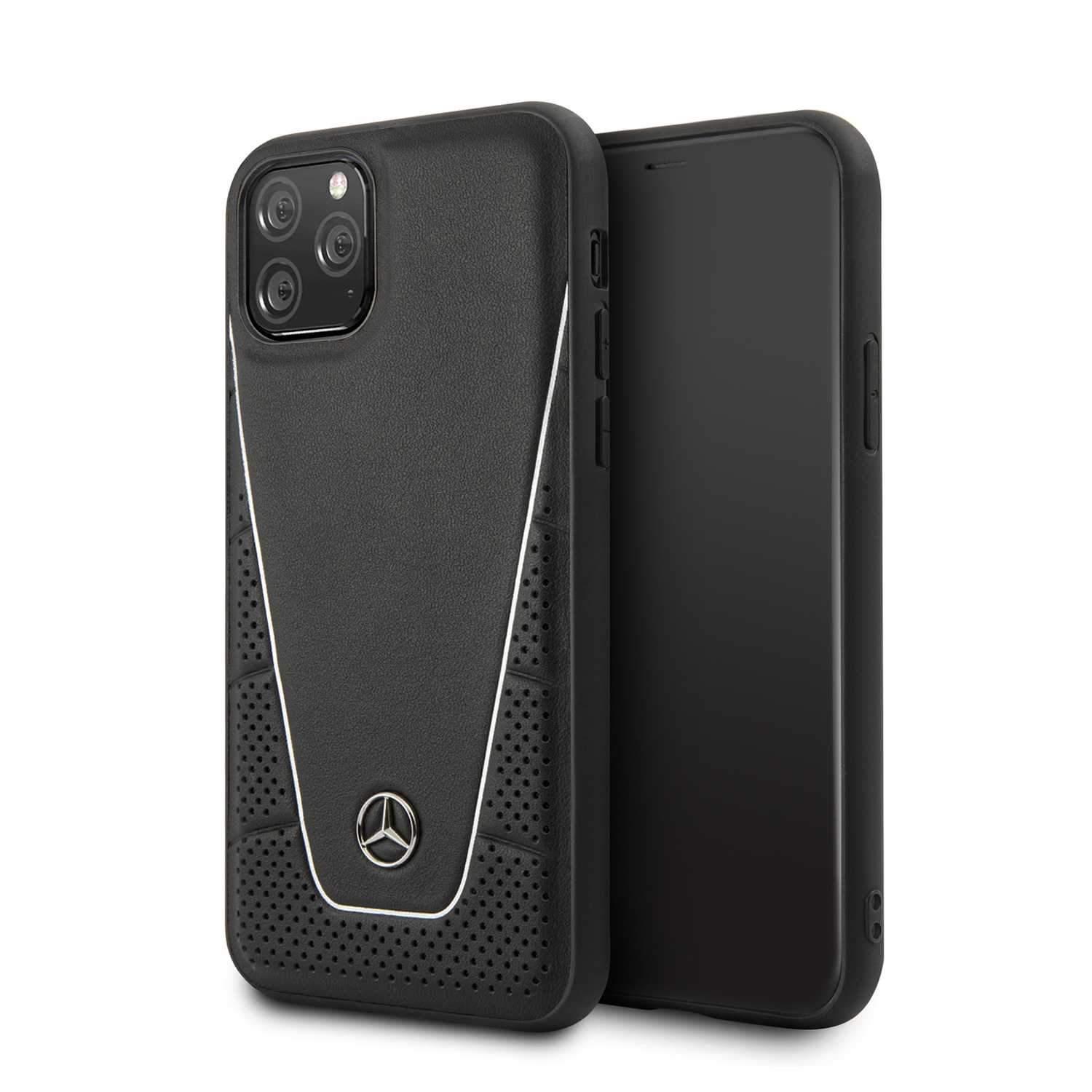 Mercedes-Benz mercedes benz quilted and smooth leather case for iphone 11 pro black