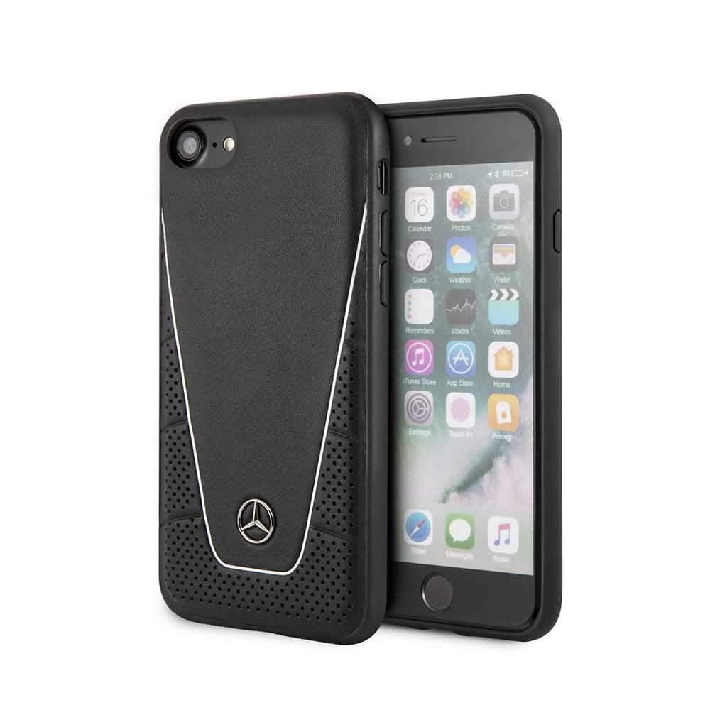 Mercedes-Benz mercedes benz quilted and smooth leather case for iphone se 2 black