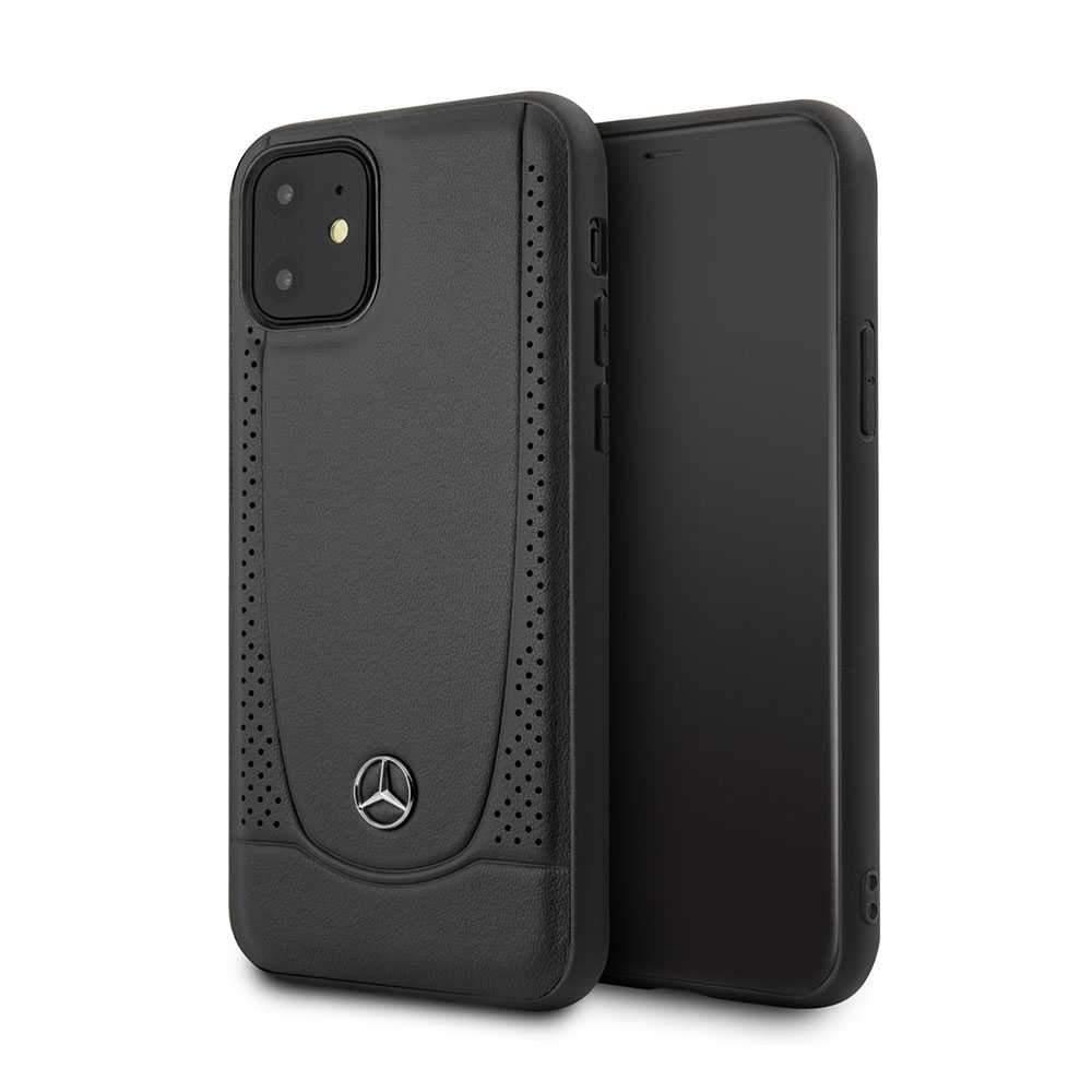 Mercedes-Benz mercedes benz perforation leather hard case for iphone 11 black