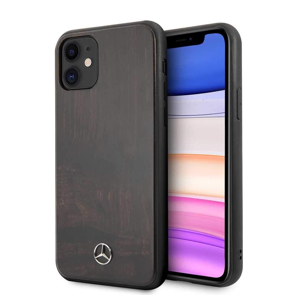 Mercedes-Benz mercedes benz rosewood hard case for iphone 11 brown