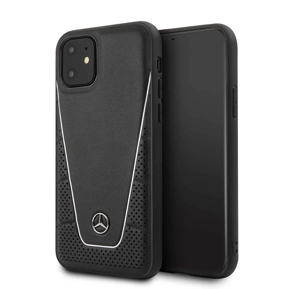 Mercedes-Benz mercedes benz quilted and smooth leather case for iphone 11 black